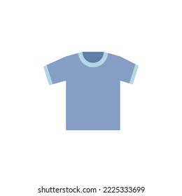 Ilustración vectorial de camisetas de polo azul de estilo plano. Estilo de caricatura simple icono vectorial de camiseta azul aislado en fondo blanco. Sencillo polo moderno Henley Shirt. Icono de símbolo de camiseta informal