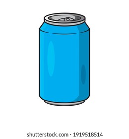 Flat Style Blue Soda Can For Beverage Design