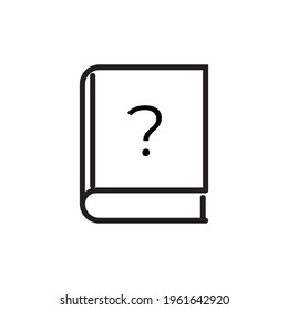 Flat style book vector icon with question mark