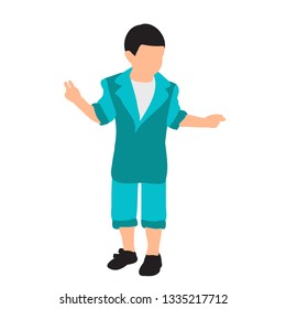 flat style boy, child