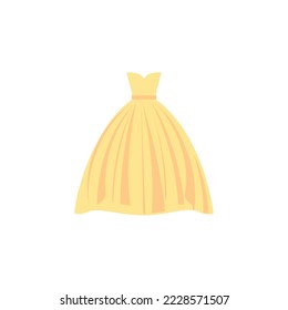Flat Style Bridesmaid Dress Vector illustartion. Cartoon style half sleeve dusty Long Prom Dress vector icon isolated on white background. Long Purple A -Line Bridesmaid Wedding Party Dress Pictogram