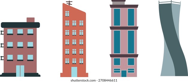 Clipart de vetor de construção de estilo plano