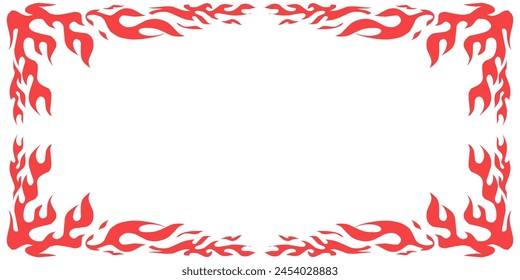 Flat style burning fire illustration for background, frame etc