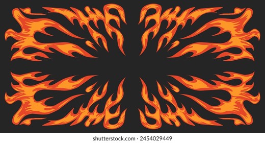 Flat style burning fire illustration