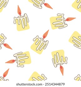 Flat style  burning seamless pattern. Vector illustration. Halloween or Christmas drawing.	
