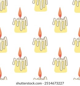 Flat style  burning seamless pattern. Vector illustration. Halloween or Christmas drawing.	