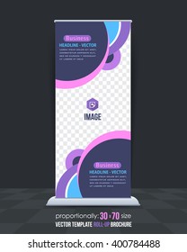 Flat Style Business Concept Roll-Up Banner Design