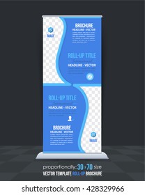 Flat Style Business Concept Roll-Up Banner Design
