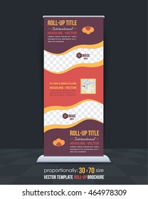 Flat Style Business Concept Roll-Up Banner, Advertising Vector Design
