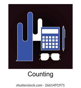 Ícone do Vetor do Processo de Contagem de Negócios de Estilo Plano
