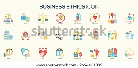 Flat style business ethics icon in a set of 24 icons