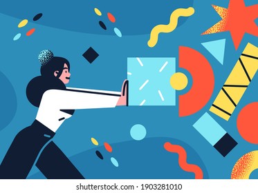 Flat style business people illustration. Coworkers characters communication. Casual business concept vector illustration