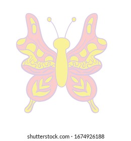 
flat style butterfly vector illustration on white background isolated