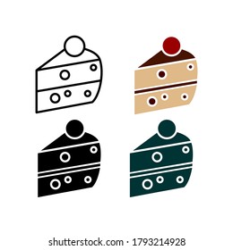 
flat style cake illustration. cake design in flat style.