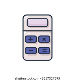 Flat Style Calculator Editable Vector Illustration for Stationery and Education Design Themes.