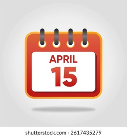 Flat style calendar icon for April 15.