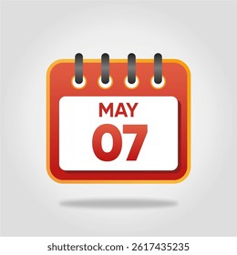 Flat style calendar icon for May 7.