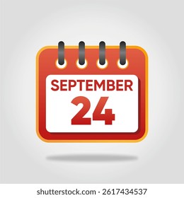 Flat style calendar icon for September 24.