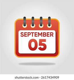 Flat style calendar icon for September 5.