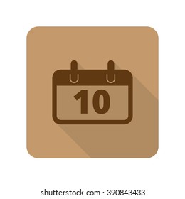 Flat style Calendar web app icon on light brown background