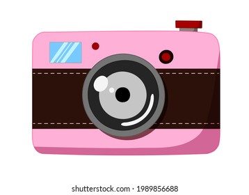 Flat style camera isolated on white background