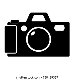 Flat style camera on white background . Vector icon illustration.