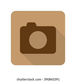 Flat style Camera web app icon on light brown background