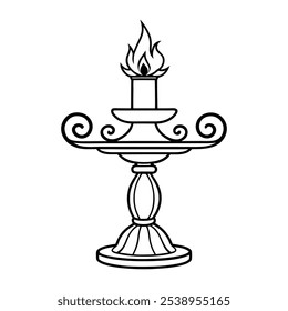 Flat Style Candle Icon Isolated – Elegant Vector Illustration on White Background