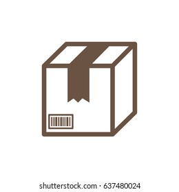 Flat style cargo box icon. Vector illustration.