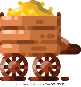 Ícone de carro de estilo plano com linhas limpas e design vintage. Ideal para temas de contos de fadas, ilustrações históricas, gráficos de casamento ou conceitos reais.