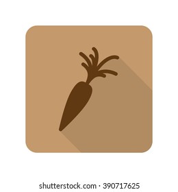 Flat style Carrot web app icon on light brown background