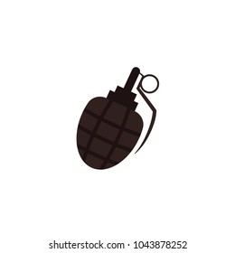 Flat style cartoon egg-shaped grenade, bombshell icon, vector illustration isolated on white background. Flat vector icon of egg-shaped grenade, bomb, hand frag