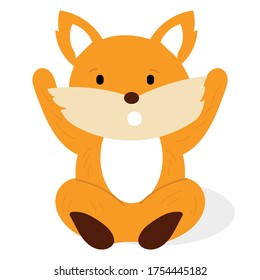 Flat Style Cartoon fox isolated on white background. vector illustration