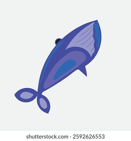 flat style cartoon whale mascot