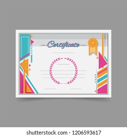 Flat style certificate design with abstract elements and space for your text.