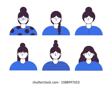 Flat style character vector illustration of happy women
