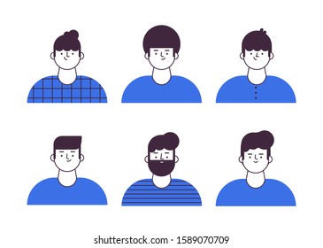 Flat Style Character Vector Illustration Of Happy Men