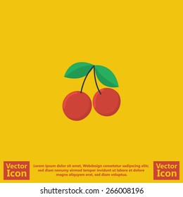Flat style cherry icon