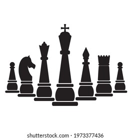 flat style chess icon set. vector illustration