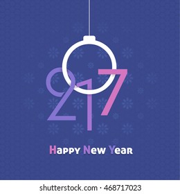 Flat Style Christmas Balls and 2017 Numbers Design