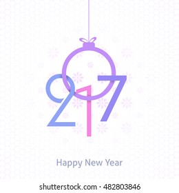 Flat Style Christmas Balls and 2017 Numbers Design