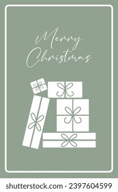 Tarjeta de navidad de estilo plano Ilustración vectorial