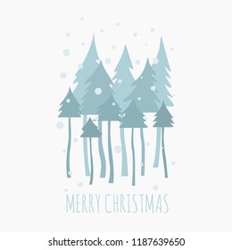 Flat style christmas holiday elements for greeting card, poster design. Vector illustration