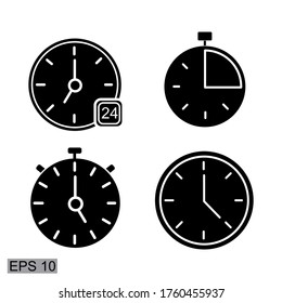 
flat style clock design. clock theme.