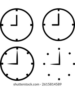 Flat Style Clock Icon Set
