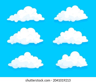 Flat Style Clouds Illustration Design Set
