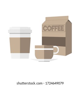 Flat style coffee cup for icon and illustration