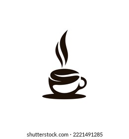 Flat style coffee cup logo design