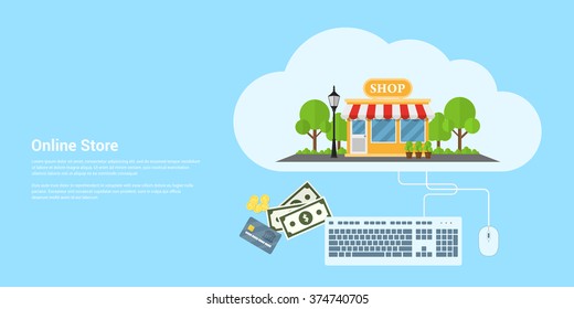 Flat style color banner. Concept for online store and e-commerce.