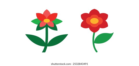 flat style colorful flower vector illustration